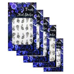 Black and White Nail Art Sticker/Nagelsticker Pack zu 25 Stück Stickerkärtchen gemischte Motive von von Wellean EigenArt