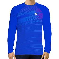 Schwimmshirt UV-Shirt Herren UPF 50+ Funktionsshirt Männer Langarm Surfshirts Royal Blau XL von voofly