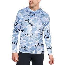 Sport Langarmshirt Herren UV Shirt Longsleeve Laufshirt Funktionsshirt Trainingsshirt Camo XL von voofly