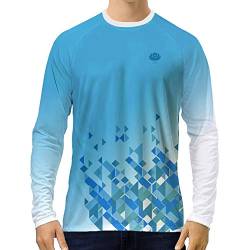 T-Shirt Langarm Herren UPF 50+ Outdoor Blau M von voofly