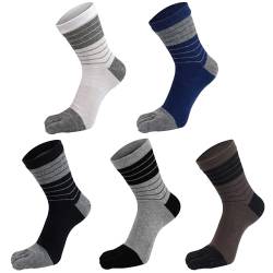 voofly Herren Fünf Finger Zehensocken Baumwolle Schwarz+Blau+Grau+Weiß+Braun 5 Paare von voofly