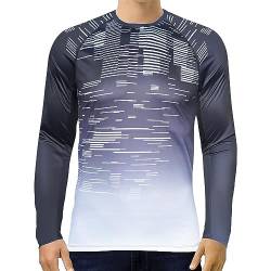 voofly UV Shirt Herren Wasser UV Schutz UPF 50+ Langarm Shirts für Gym Grau M von voofly