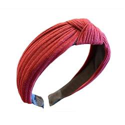 vreplrse Frauen Breites Haarband Casual Hair Hoop Bands Tuch Laufen Workout Gesicht Waschen Stirnbänder Headwear Weibliche Accessoires, Weinrot von vreplrse