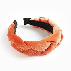 vreplrse Geflochtenes Velours Stirnband, breite Haarbänder, Mädchen, Haarband, Winter Stirnband, Sport, Hochzeit, Bankett, Styling Zubehör, Orange von vreplrse