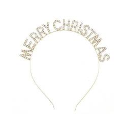 vreplrse Weihnachten Haarband Mode saisonal dekorativ Weihnachten Kopfbedeckung Festival Party Atmosphären Dekoration Eisen Neujahr Requisite, Gold von vreplrse