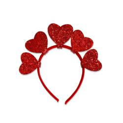 Valentinstag Stirnband Für Frauen Glitzer Pailletten Herz Haarbänder Süße Liebes Förmige Boppers Party Haar Accessoires Geschenk Herzförmiges Haarband von vsilay