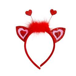 Valentinstag Stirnband Für Frauen Glitzer Pailletten Herz Haarbänder Süße Liebes Förmige Boppers Party Haar Accessoires Geschenk Herzförmiges Haarband von vsilay