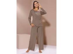 Schlafanzug WÄSCHEPUR Gr. 36/38, grau (taupe) Damen Homewear-Sets Pyjamas von wäschepur