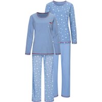Sieh an! Damen Schlafanzüge, blau-bedruckt + blau von wäschepur