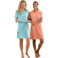 Sieh an! Damen Sleepshirts mint-meliert + orange-meliert von wäschepur