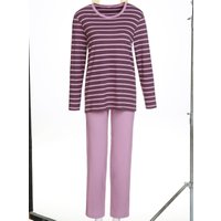 Witt Damen Schlafanzüge, rosé-geringelt + lila-geringelt von wäschepur