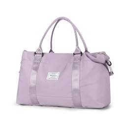 Weekender Reisetasche für Damen, Carry On Duffle Bag, Sport Tote Gym Bag Übernachtung Tasche, A-purple, Reisetasche von wassdins