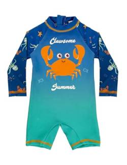 weVSwe Baby Schwimmanzug UV Schutz UPF 50+ EIN stück Rashguard Set Badeanzug Baby Einteilig Badeanzüge für den Strand Grüne Krabben 2 Jahre von weVSwe