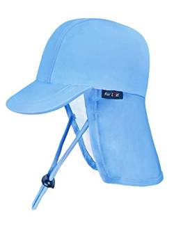 weVSwe Baby Sonnenhut UV mit Riemen Kleinkind Schwimmhut Nackenschutz String Wasserdicht für den Sommer Blauer 2-3 Jahre von weVSwe