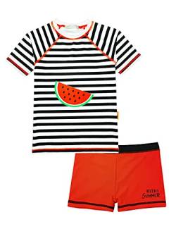 weVSwe Kleinkind Mädchen Zweiteiler Rash Guards Badeanzug Set Mädchen Kurzarm Sunsuit UPF 50+ Rot Watermelon 5-6 Jahre von weVSwe