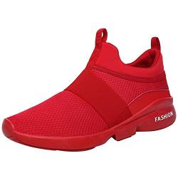 wealsex Slip On Trainers Herren Sneakers Sportschuhe Fitness Freizeit Atmungsaktiv Leichtgewichts Jogging Outdoor Walkingschuhe (Rot,42) von wealsex