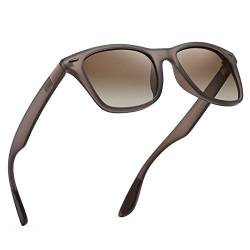 wearPro Polarisierte-Eckig-Sonnenbrille-für-Herren-Damen UV400-Schutz Polarisiert Sonnenbrillen Retro Vintage Stil Fahrradbrille Rechteckig Sunglasses für Fahren Sport(Braun) von wearPro