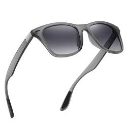 wearPro Polarisierte-Eckig-Sonnenbrille-für-Herren-Damen UV400-Schutz Polarisiert Sonnenbrillen Retro Vintage Stil Fahrradbrille Rechteckig Sunglasses für Fahren Sport(Grau) von wearPro