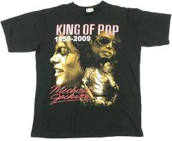 Vintage Michael Jackson Mens XL King of Pop Tribute Rap Tee Black T Shirt 2000S Black T-Shirts & Hemden(XX-Large) von wedding