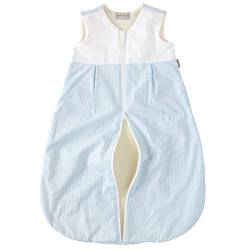 wellyou, Kinder-Baby-Schlafsack, mit Fleece gefüttert, hellblau-weiß Vichykaro, für Mädchen und Jungen, Größe 56-80 von wellyou