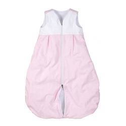 wellyou, Kinder-Baby-Schlafsack, mit Frottee gefüttert, rosa-weiß Vichykaro, für Mädchen, Größe 74-98 von wellyou
