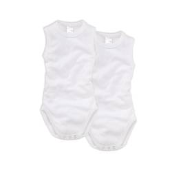 wellyou Baby und Kinder babybody ohne Arm mädchen und junge aus 100% Baumwolle, body 2er Set in weiß, Weiß, 128 - 134 von wellyou