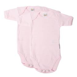 wellyou Baby und Kinder kurzarmbody/baby-body mädchen aus Baumwolle, kurzarm body in rosa/weiss 2er Set, Rosa, 116 - 122 von wellyou