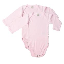 wellyou Baby und Kinder langarmbody/babybody für mädchen aus 100% Baumwolle, langarm body 2er set in rosa weiß, Rosa, 104 - 110 von wellyou