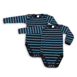 wellyou Doppelpack Baby Body- Kinder Body Langarm, Blau, 128-134 von wellyou