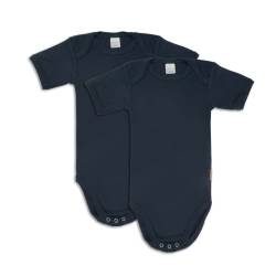 wellyou – Kurzarmbody Baby & Kinder aus 100% Baumwolle – Babybody für Mädchen & Jungen – 2er Set Kurzarm Baby Body in Größe 50-134 – Made in EU (Marine | gr 128-134) von wellyou