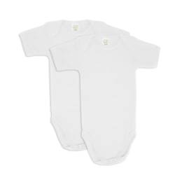 wellyou – Kurzarmbody Baby & Kinder aus 100% Baumwolle – Babybody für Mädchen & Jungen – 2er Set Kurzarm Baby Body in Größe 50-134 – Made in EU (Weiß | gr 128-134) von wellyou