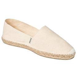 weltenmann Formentera – Klassische Slip-on Espadrilles aus Baumwolle mit Schuhbeutel, Sand, 41, Handmade in Spain von weltenmann