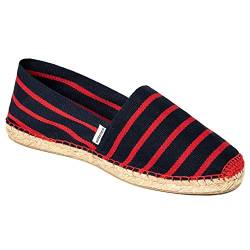 weltenmann Formentera – Klassische gestreifte Slip-on Espadrilles aus Baumwolle mit Schuhbeutel, Barça, 46, Handmade in Spain von weltenmann