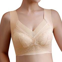 wenyujh Bustier Damen BH ohne Buegel Push up Seamless BH Gepolstert Wohlfühl Bustiers Top Bügelloser Soft Bra Schlaf Sport Bralette Klassische BHS für Fraue(L,C/Hautfarbe) von wenyujh