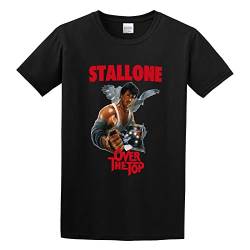 Men's Over The Top 80S Film Poster Stallone Rocky Rambo Retro T-Shirt Print Tees Short Sleeve O Neck L von wenzhi