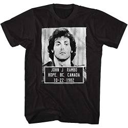 Rambo Film Series John J. Rambo Canada 1982 Mugshot T-Shirt FÜR Erwachsene, Schwarz Large von wenzhi