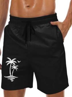 werfami Badehose für Herren Boardshorts mit Mesh-Futter Atmungsaktiv Badeshorts Männer Trainingsshorts Verstellbar Tunnelzug Swim Trunks Urlaub Schwarz L von werfami