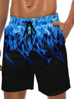 werfami Badeshorts Herren Badehose Schnelltrocknend Boardshorts mit Mesh-Futter und Verstellbarem Tunnelzug Swim Trunks Schwarz M von werfami