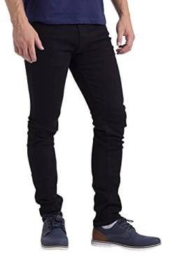 Designer Herren Jeans Hose Skinny Slim Fit Jeanshosen Super Stretch (28W / 30L, Schwarz) von westAce