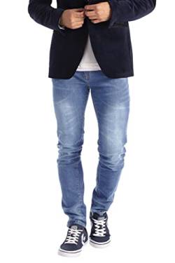 New Herren Stretch Skinny Slim Fit Flex Jeans Hose dehnbar Denim 98% Baumwolle & 2% Stretch Hosen, Skinny, Größe 28W x 32L (36R), Farbe Hellblau von westAce