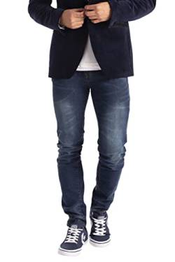 New Herren Stretch Skinny Slim Fit Flex Jeans Hose dehnbar Denim 98% Baumwolle & 2% Stretch Hosen, Skinny, Größe 28W x 32L (36R), Farbe Indigoblau von westAce