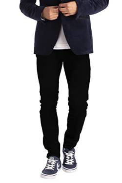 New Herren Stretch Skinny Slim Fit Flex Jeans Hose dehnbar Denim 98% Baumwolle & 2% Stretch Hosen, Skinny, Größe 28W x 32L (36R), Farbe Schwarz von westAce