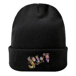 Anime Cartoon Strickmütze JoJo's Bizarre Adventure Gestrickte Mütze Herbst Winter Männer und Frauen im Freien warme Strickmütze gerollten Rand Wollmütze Beanie Hüte von westtrend