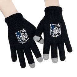 Anime Drucken Warme Handschuhe Attack on Titan Herbst Winter Outdoor Kälte Winddicht Touch Handschuhe Vollfinger Handschuhe Gestrickt Handschuhe von westtrend