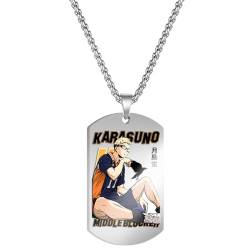 Anime High Kyuu Männer Halskette Hinata Shoyo Anime Karasuno High School Volleyball Figur Anhänger Ornament für Männer Frauen Teen Geschenk von westtrend