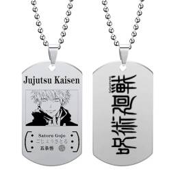 Anime Jujutsu Kaisen Gojou Satoru Halskette Itadori Yuji Kette Anhänger Halskette Cartoon Dog Tags Pattern Schmuck für Mann Frau Geschenke von westtrend