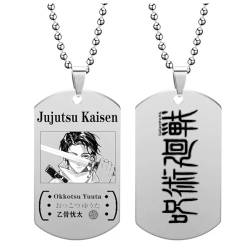 Anime Jujutsu Kaisen Gojou Satoru Halskette Itadori Yuji Kette Anhänger Halskette Cartoon Dog Tags Pattern Schmuck für Mann Frau Geschenke von westtrend