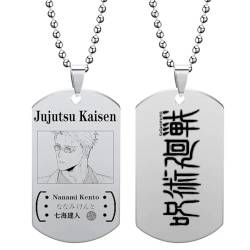 Anime Jujutsu Kaisen Gojou Satoru Halskette Itadori Yuji Kette Anhänger Halskette Cartoon Dog Tags Pattern Schmuck für Mann Frau Geschenke von westtrend