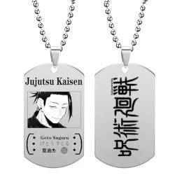 Anime Jujutsu Kaisen Gojou Satoru Halskette Itadori Yuji Kette Anhänger Halskette Cartoon Dog Tags Pattern Schmuck für Mann Frau Geschenke von westtrend