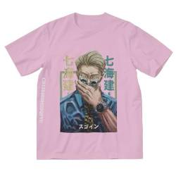 Jujutsu Kaisen Rundhalsausschnitt T-Shirts Unisex Pullover Itadori Yuji T-Shirts Nanami Kento Lose Casual Tee für Männer und Frauen von westtrend